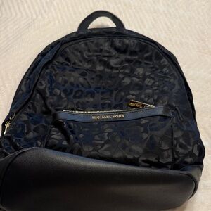 Michael Kors Midnight Blue Leopard Backpack